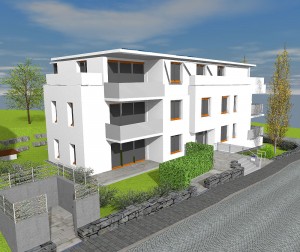 Aussenanlagen eines Mehrfamilienwohnhauses