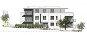 Aussenanlagen eines Mehrfamilienwohnhauses
